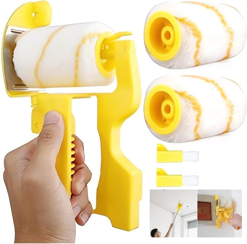 LEONICE Paint Edger Pro - 2024 New Painting Trimmer Edger Tools for Walls High Ceilings with Edger Paint Brush Kit, Bucket Edge Paint Roller Splatter Shield for Trim Corner Painting Cut in Tool (Handheld) - Image 1